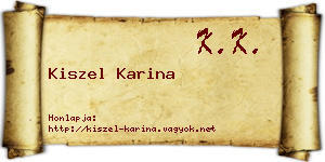 Kiszel Karina névjegykártya